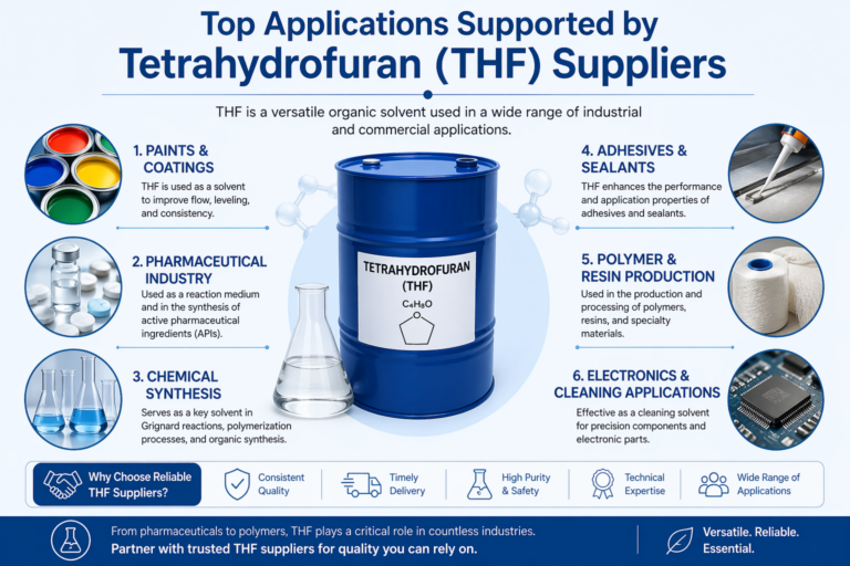Top Applications Supported by Tetrahydrofuran THF Suppliers